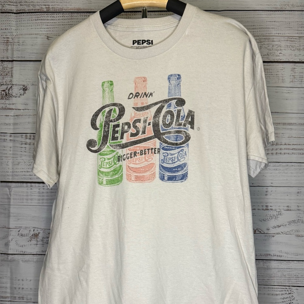 Pepsi White Tee with Vintage Logo Design